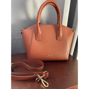 GUESS Isabeau Satchel in cognac color